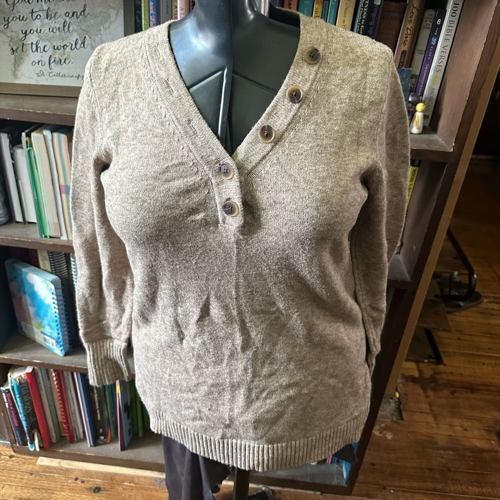 Anthropologie grandpa camel tan XS preppy pullover sweater
